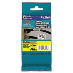 Brother TZEFX651 1in (24mm) Black on Yellow Flexible ID Tape