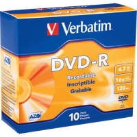 Verbatim 95099 DVD-R 16X 10PK DVD  4.7GB