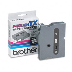 Brother,TX6511, 1In  24MM Black on Yellow 24MM Laminated Tape