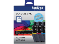 Brother LC401XL3PK Cyan Magenta Yellow 3 pk ink jet cartridge