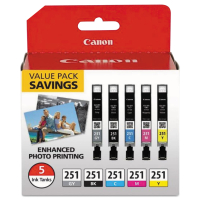 Canon 6513B011 CLI-251 5 Ink Set Genuine