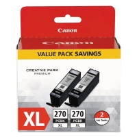 Canon  0319C005 PGI-270XL Pigment Black Ink Tank Twin Pack