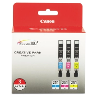 Canon 6449B009 CLI-251XL CLI251XL High Yield Color 3 Pack CMY