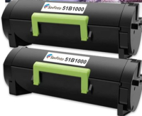 Compatible LEXMARK NT51B1000 2 Pack Black Toner Cartridge OEM 