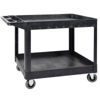 Luxor XLC11SP5-B Black Heavy-Duty 2 Shelf Utility Cart