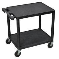 Luxor LP26-B 2 Shelf A/V Cart - 24" x 18" x 25 1/4"