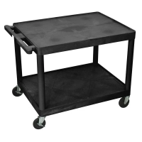 Luxor LP27-B 2 Shelf A/V Cart 32" x 24" x 27" Black