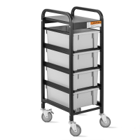 Luxor Storage UCWS002  Mobile 4 Bin Cart 