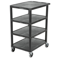Luxor BC45-B  Black 4 Shelf Serving Cart 18" x 24" x 39"