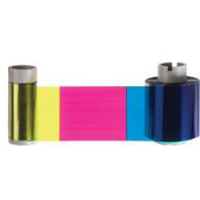 Fargo 045612 DTC1500 YMCKK Full-Color Ribbon with Two Resin Black Panels