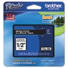 Brother TZe-335, 1/2in (12mm) White on Black Laminated Tape