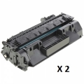 COMPATIBLE CF280A HP#80A 2 PACK  Black Toner Cartridge
