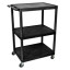 Luxor LP48-B Heavy-Duty 3 Shelf A/V Cart Black 32&...