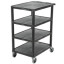 Luxor BC45-B  Black 4 Shelf Serving Cart 18" ...